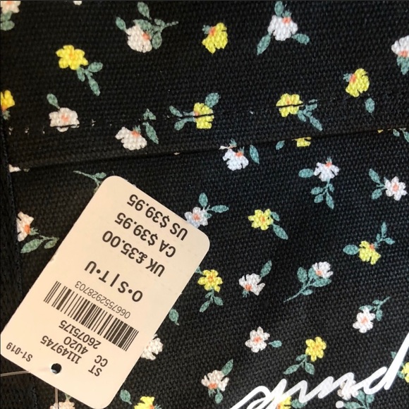 VS PINK BLACK FLORAL SMALL YELLOW & GREEN FLOWER - Picture 3 of 4